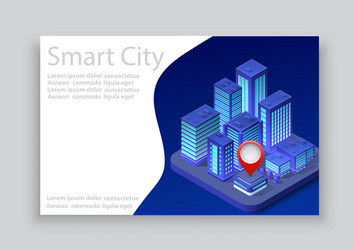 isometric city business card vector