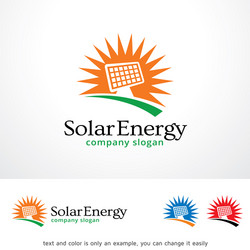 Solar home logo template design emblem Royalty Free Vector