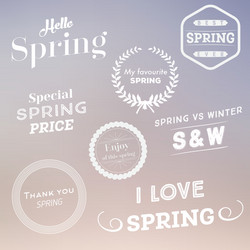 Spring typographic design set vector