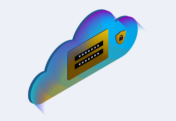cloud technology and network security computing vector image