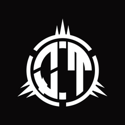 Qt logo monogram circle element design template vector