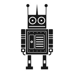 retro robot mechanical toy in outline design vector image