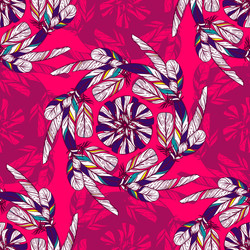 seamless pattern in boho style round kaleidoscope vector image