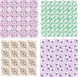 set abstract seamless patterns vector image