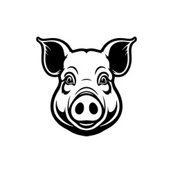 a pig head isolated on white background pork meat Vector Image