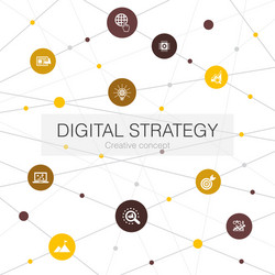 digital strategy trendy web template with simple vector image