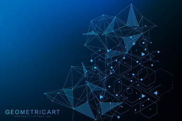 geometric abstract background with connected line vector