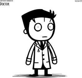 hand drawn cartoon of doctor vector