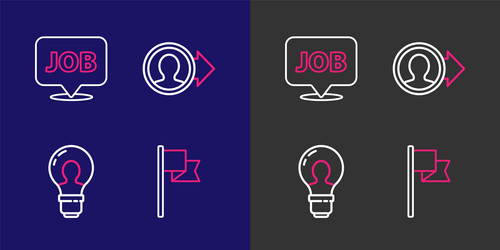 set line location marker head with lamp bulb vector image