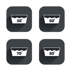 Wash icons machine washable at sixty degrees vector