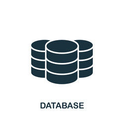 database icon monochrome simple sign from data vector image