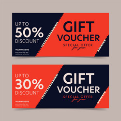 gift voucher with percent off special discount vector