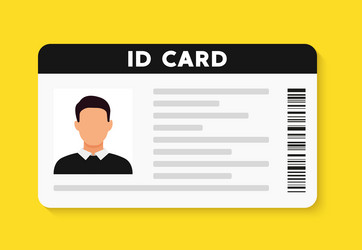 Identification flat card icon vector