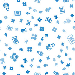 set line processor with microcircuits cpu light vector image