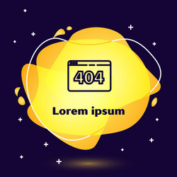 Black line page with a 404 error icon isolated vector