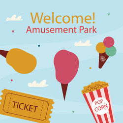 Amusement park template design Royalty Free Vector Image