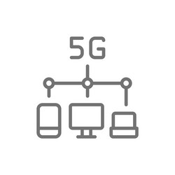 Wireless 5g internet distribution line icon vector