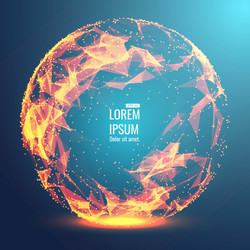 abstract 3d illuminated distorted mesh sphere vector image