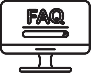 black line computer monitor with text faq vector image