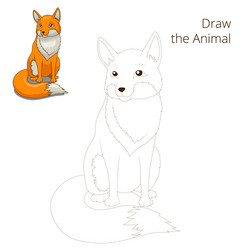 Draw the forest animal fox cartoon vector