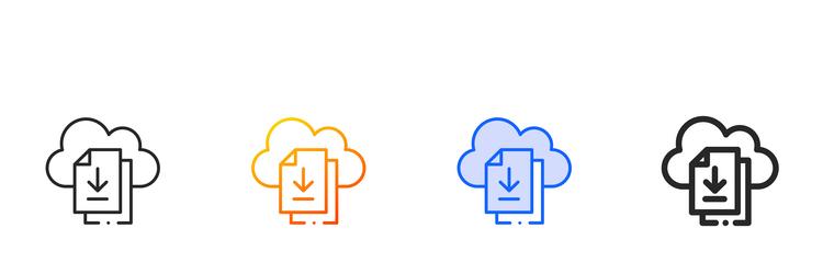 files iconthin linear gradient blue stroke vector image