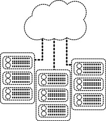 server with cloud storage web hosting icon image vector