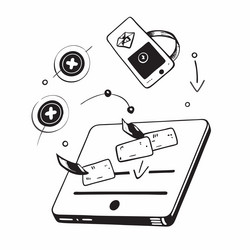 tablet with holographic ai qa and inspection vector image