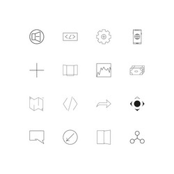 web linear thin icons set outlined simple vector image