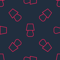 red line table lamp icon isolated seamless pattern vector image