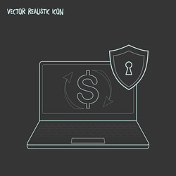 Secure transaction icon line element vector