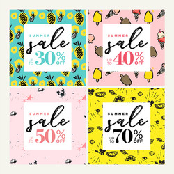 summer sale set of website banner templates vector