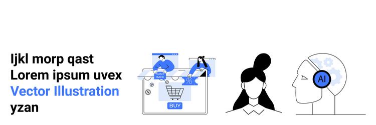 team collaborating on e-commerce project abstract vector image