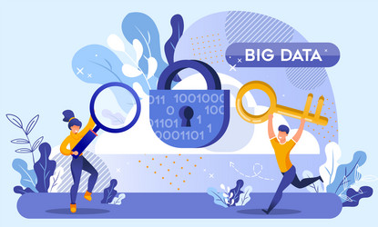 big data protection and cyber security technology vector