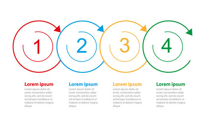 Business infographic thin line process with circle vector