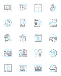 data linear icons set analytics statistics vector image