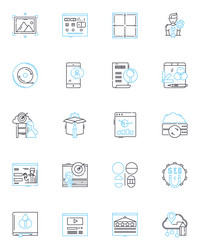 data linear icons set analytics statistics vector