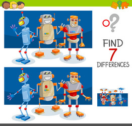 Find Seven Differences Robot Game vector image