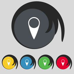 map pointer icon gps location symbol set colourful vector image