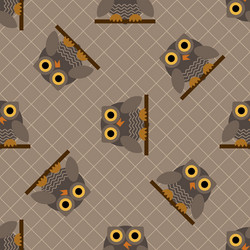 Owl seamless pattern vector