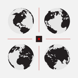 set of dotted world maps in different resolution vector image