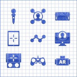 Set share gamepad ar augmented reality create vector