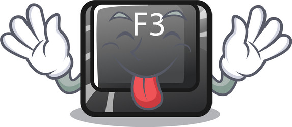 Tongue out f3 button installed on cartoon computer vector