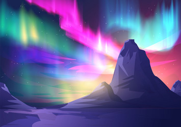 colorful aurora borealis lights effect arctic Vector Image