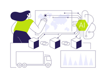 enhanced transparency with ai-backed blockchain vector image