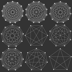 interlocking interconnect polygon shape element vector image