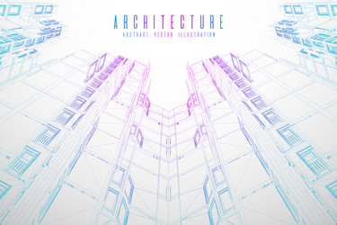 modern architecture wireframe concept of urban vector