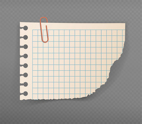 realistic note sticky checkered notepad list vector image