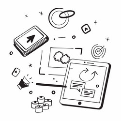 tablet with holographic ai qa and risk assessment vector image