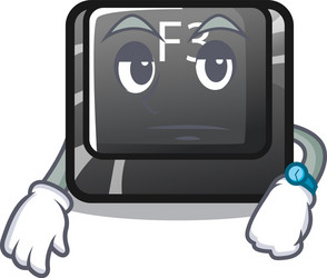 waiting f3 button installed on cartoon computer vector image