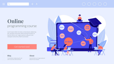 Coding workshop concept landing page vector
